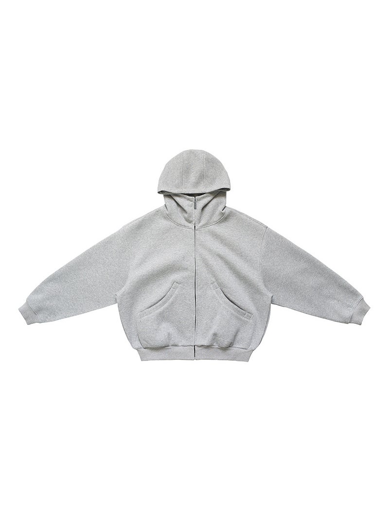 UNF 550G Heavy Duty Air Fit Oversize Loose-Fit Hooded Sweatshirt Zip-Up Jacket Autumn/Winter For Men And Women Casual Floral gray