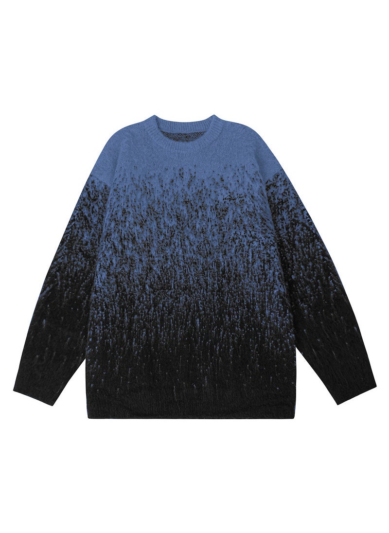 Guangzhou Clothing Original American Style Gradient Fashion Sweater Jacquard Angora Jacket Loose Fit For Men And Women Casual Sc Apricot