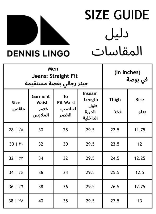 Mid Blue Straight Fit Jeans for Men - Denim 3/1 Twill, Solid, Mid Rise, Full Length, Button & Zip Closure, Casual,