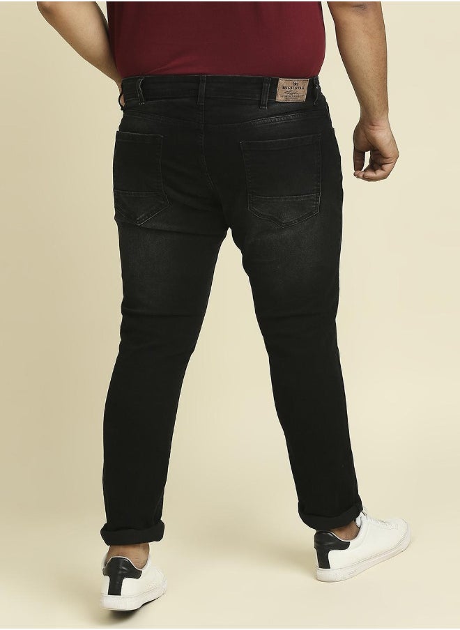 Men Black Slim Fit Light Fade Stretchable Jeans