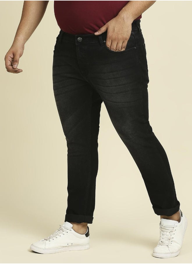 Men Black Slim Fit Light Fade Stretchable Jeans