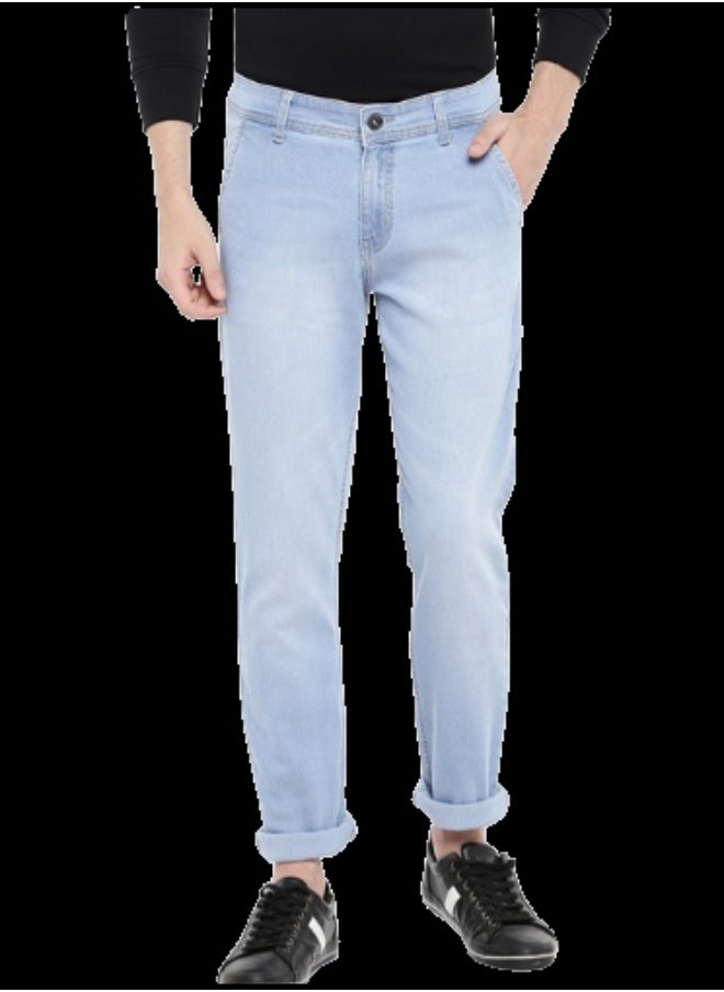 Men Blue Slim Fit Mid-Rise Clean Look Stretchable Jeans