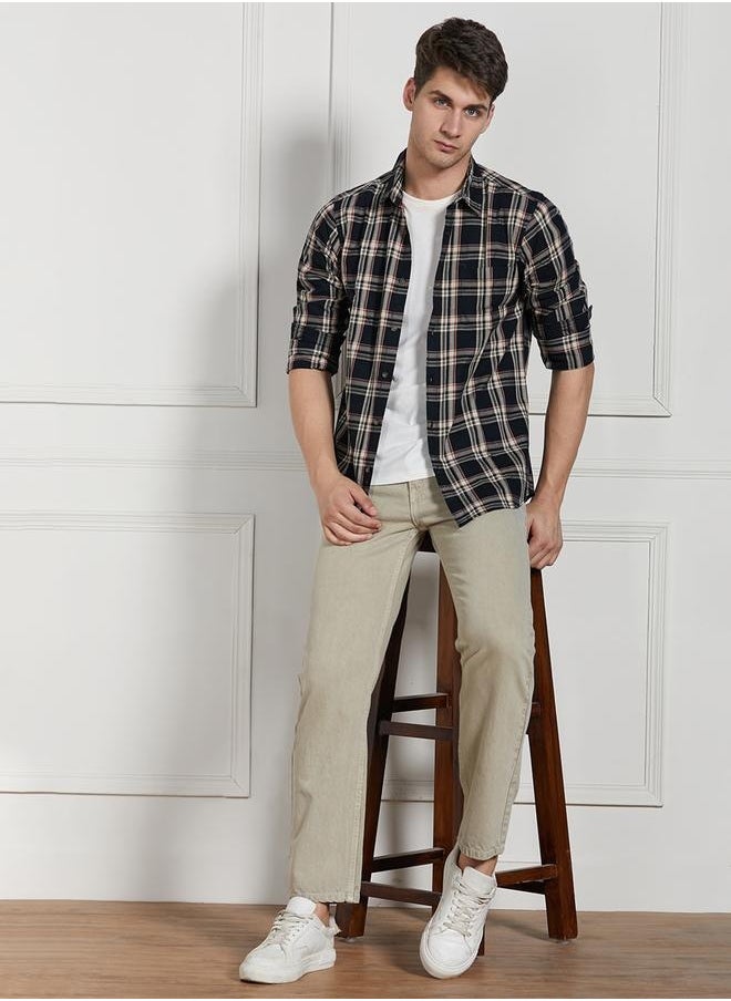 Men's Khaki Relaxed Fit Jeans - Effortless Everyday Style