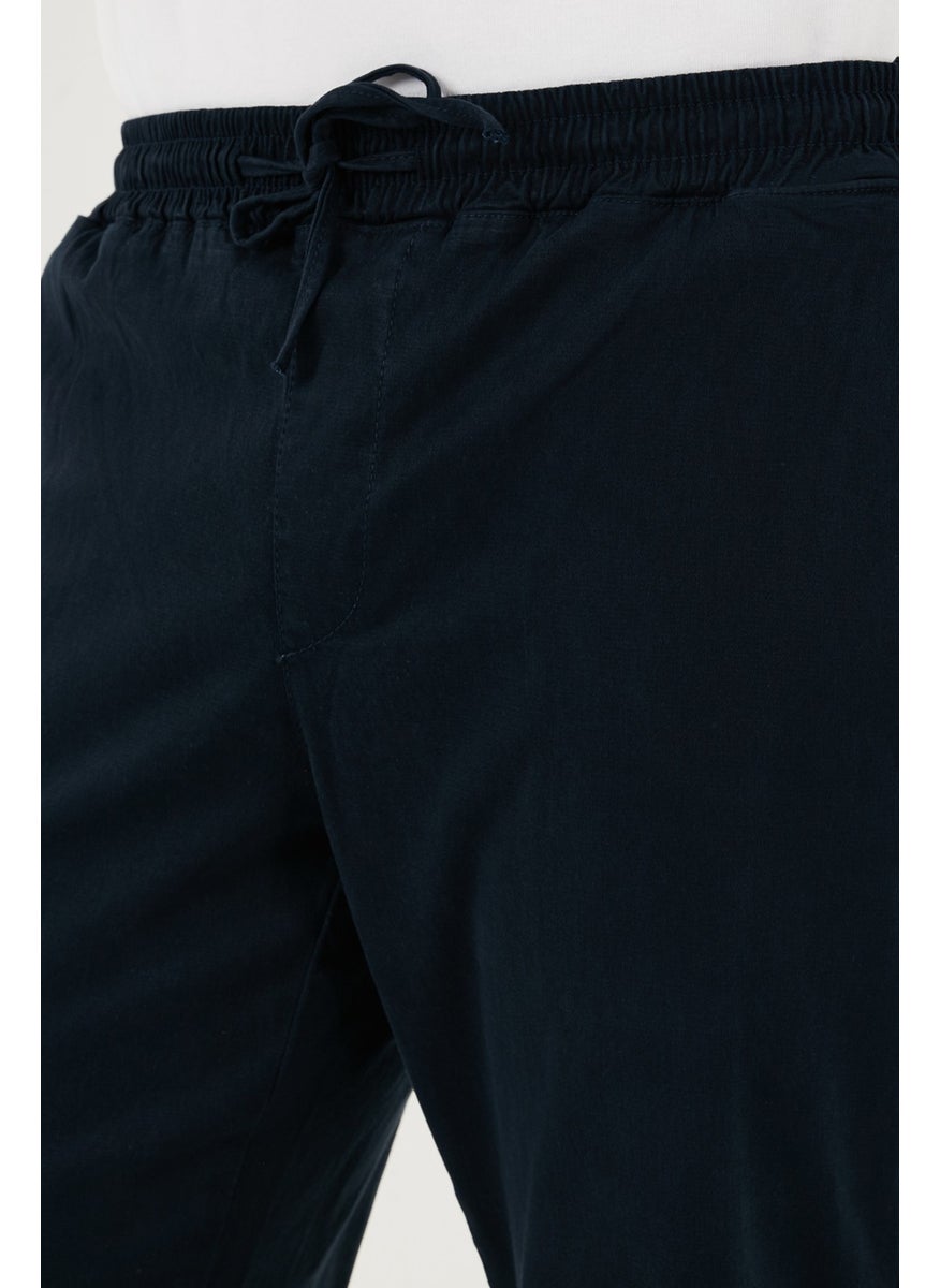Stretch Cotton Regular Fit Elastic Leg Jogger Pants Men's Trousers 674004
