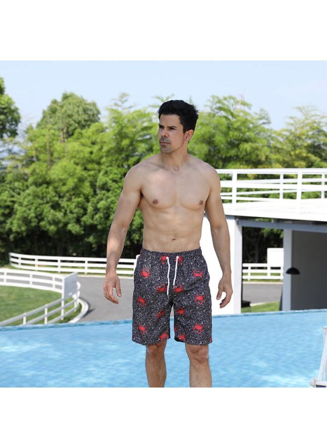 New Summer Beach Pants European And American Printed Beach Pants Men's Casual Shorts Loose Shorts D2207