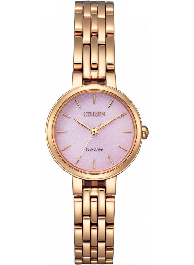 Eco Drive Steel Strap Women's Wristwatch Waterproof