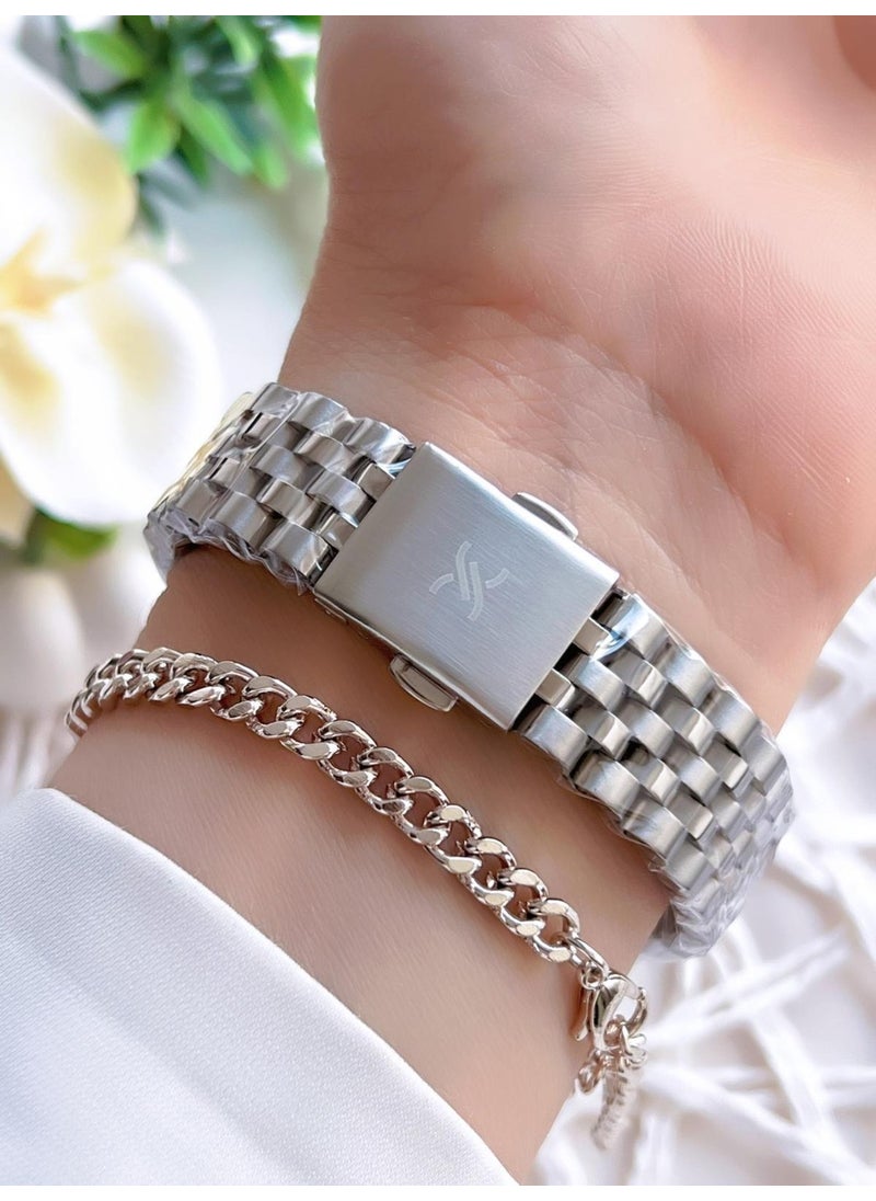 Steel Strap 3 Atm Water Resistant Special Design Women's Wristwatch + Bracelet VS.BLKT.0032