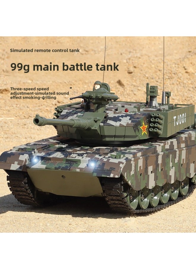 Remote Control Tank Toy 2.4G Cannon Launching Metal Crawler Charging Electric Simulation Battle Off-road Vehicle Model-Color:【789-1】american M1a2
