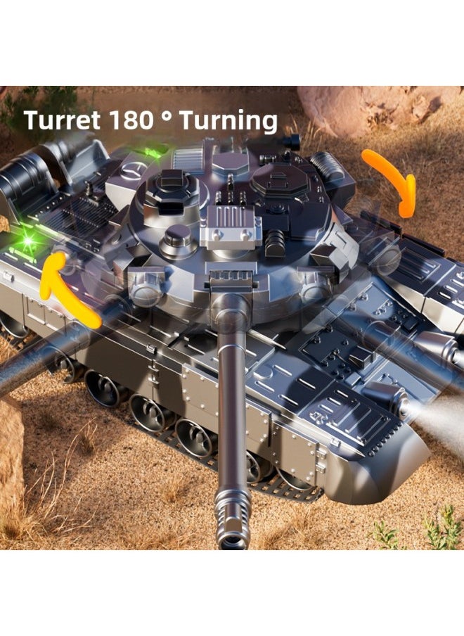Remote Control Tank Toy 2.4G Cannon Launching Metal Crawler Charging Electric Simulation Battle Off-road Vehicle Model-Color:【789-1】american M1a2