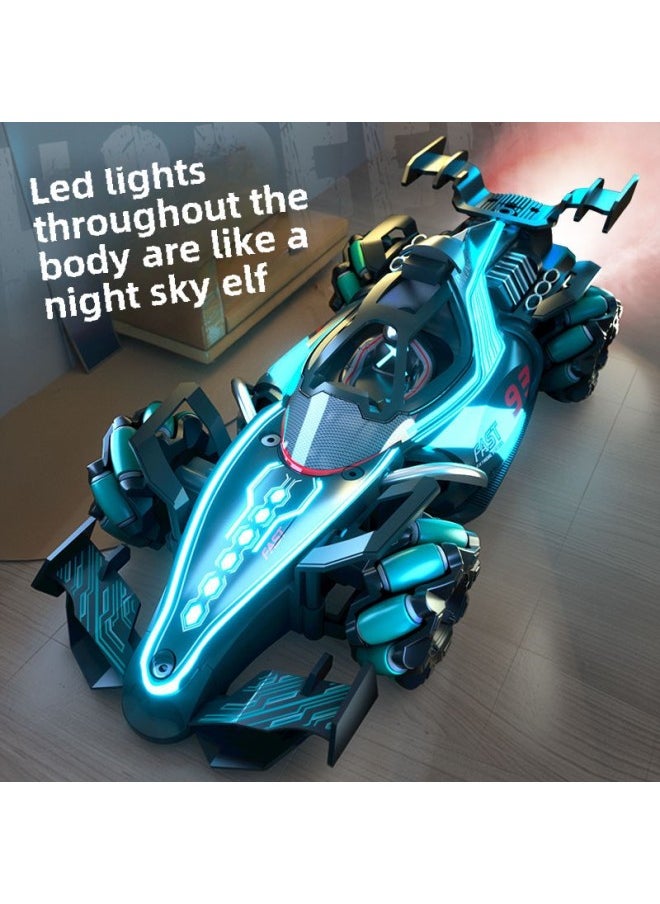 F1 Equation Remote Control Stunt Racing Four-wheel Drive Light Spray Gesture Induction Children's Stunt Drift Toy Car-Color:F1 Stunt Remote Control Car  Handle Remote Control-Specifications:High-end Two Sets Of Lithium Batteries