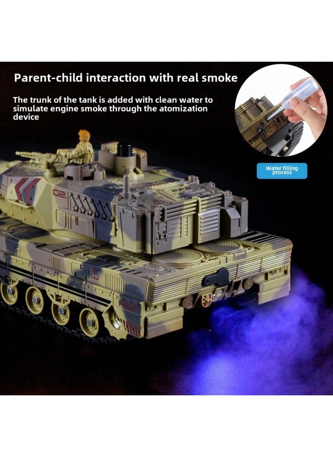 Crawler Simulation Remote Control Tank Water Spray Remote Control Vehicle Battle Armored Vehicle Model Toy Children-Color:White  TCS11 Remote Control Spray Tank