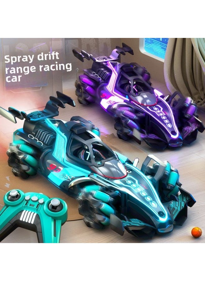 F1 Equation Remote Control Stunt Racing Four-wheel Drive Light Spray Gesture Induction Children's Stunt Drift Toy Car-Color:F1 Stunt Remote Control Car  Handle Remote Control + Gesture-Specifications:High-end Two Sets Of Lithium Batteries