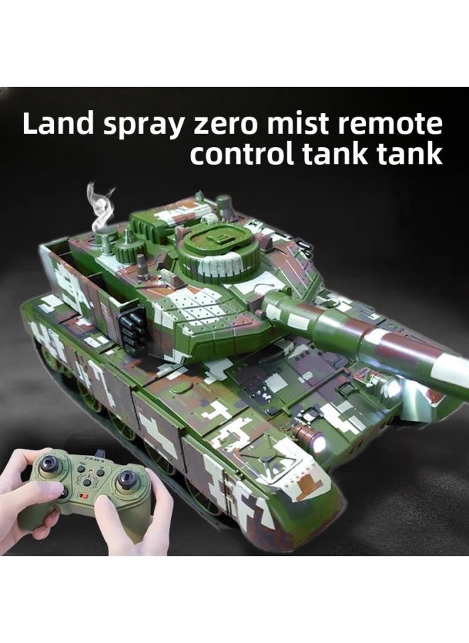 Tracked Remote Control Tank Cannon Launcher Simulation Children Boys Battle Armored Spray Toy Car-Color:13-way  Can Transmit Bullets + Turret Rotation + Mobile Phone Control
