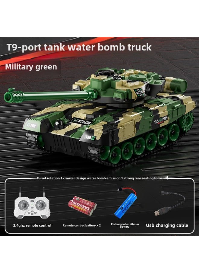Tracked Remote Control Tank Cannon Launcher Simulation Children Boys Battle Armored Spray Toy Car-Color:13-way  Can Transmit Bullets + Turret Rotation + Mobile Phone Control