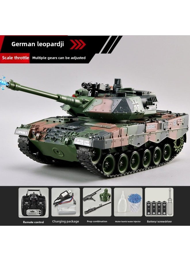 Large 99 Type Remote Control Tank Toy Professional Boy Electric Children Alloy Model Car Adult Tiger T90-Color:1:18-leopard Ii/germany/proportional Throttle/independent Shock Absorber/storage Transmission/barrel Telescopic Up, Down, Left And Right Movable-Specifications:Three Sets Of Batteries