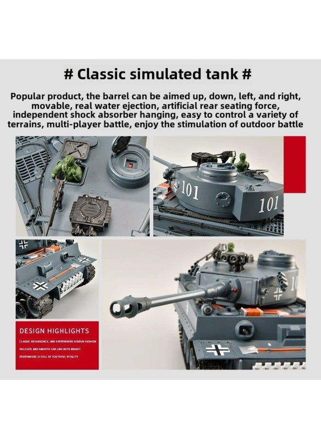 Large 99 Type Remote Control Tank Toy Professional Boy Electric Children Alloy Model Car Adult Tiger T90-Color:1:18-leopard Ii/germany/proportional Throttle/independent Shock Absorber/storage Transmission/barrel Telescopic Up, Down, Left And Right Movable-Specifications:Three Sets Of Batteries