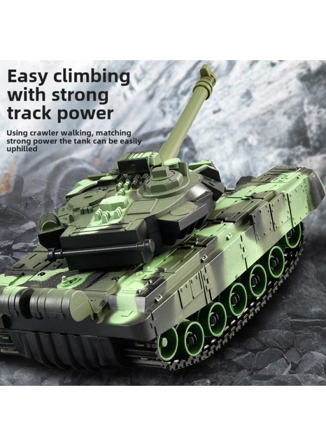 Remote Control Tank Simulation Cannonable Battle Tiger Armored Vehicle Tracked Model Children's Toy Car-Color:10-way Remote Control Tank Camouflage Yellow (2.4g, Turret Remote Control Rotation)-Specifications:Comes With 1 Rechargeable Battery