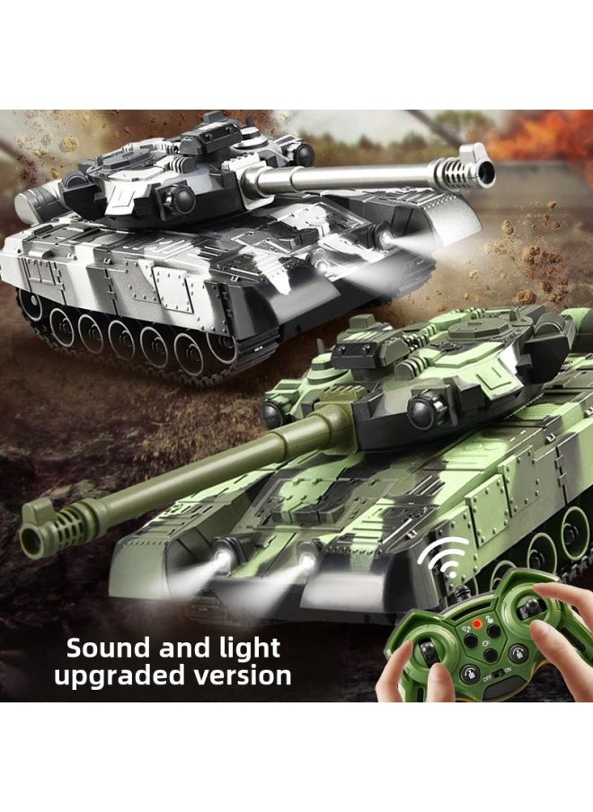 Remote Control Tank Simulation Cannonable Battle Tiger Armored Vehicle Tracked Model Children's Toy Car-Color:10-way Remote Control Tank Camouflage Yellow (2.4g, Turret Remote Control Rotation)-Specifications:Comes With 1 Rechargeable Battery