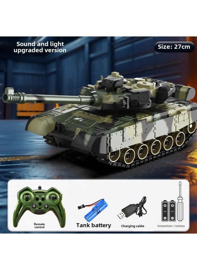 Remote Control Tank Simulation Cannonable Battle Tiger Armored Vehicle Tracked Model Children's Toy Car-Color:10-way Remote Control Tank Camouflage Yellow (2.4g, Turret Remote Control Rotation)-Specifications:Comes With 1 Rechargeable Battery