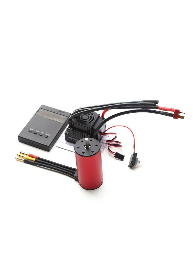 S3670 2650KV Brushless Motor Sensorless Waterproof Motor and 120A Brushless ESC XT60 Plug Programming Card Replacement for HSP HPI Traxxas 1/8 RC Car Truck