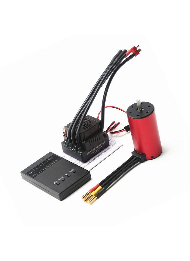 S3670 2650KV Brushless Motor Sensorless Waterproof Motor and 120A Brushless ESC XT60 Plug Programming Card Replacement for HSP HPI Traxxas 1/8 RC Car Truck
