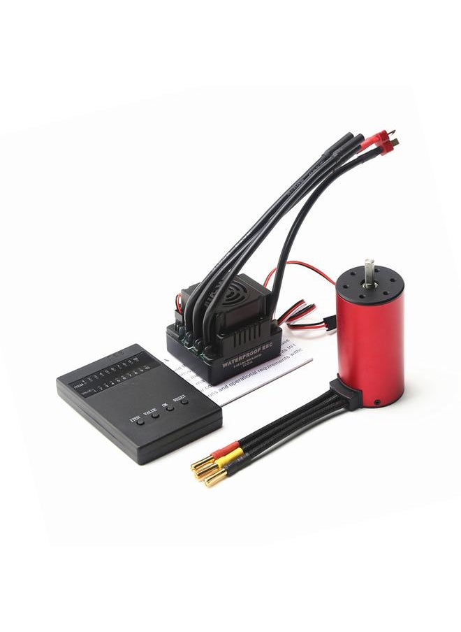 S3670 2650KV Brushless Motor Sensorless Waterproof Motor and 120A Brushless ESC XT60 Plug Programming Card Replacement for HSP HPI Traxxas 1/8 RC Car Truck