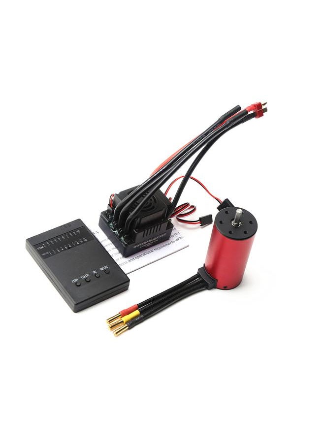 S3670 2650KV Brushless Motor Sensorless Waterproof Motor and 120A Brushless ESC XT60 Plug Programming Card Replacement for HSP HPI Traxxas 1/8 RC Car Truck