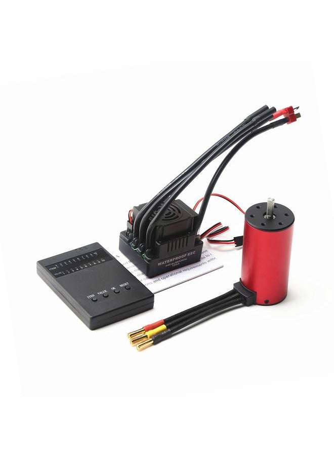 S3670 2650KV Brushless Motor Sensorless Waterproof Motor and 120A Brushless ESC XT60 Plug Programming Card Replacement for HSP HPI Traxxas 1/8 RC Car Truck
