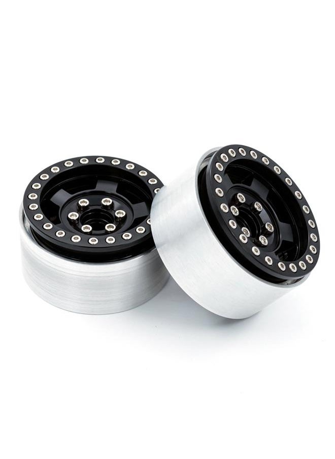 Aluminum Alloy Wheel Rim Beadlock Wheel Rims Hub 4pcs Replacement for 1/10 TRX4 Axial SCX10 90046 SCX10 III AXI03007 AXI03003 RC Car