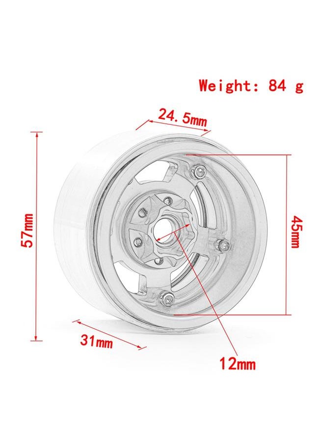 Aluminum Alloy Wheel Rim Beadlock Wheel Rims Hub 4pcs Replacement for 1/10 TRX4 Axial SCX10 90046 SCX10 III AXI03007 AXI03003 RC Car