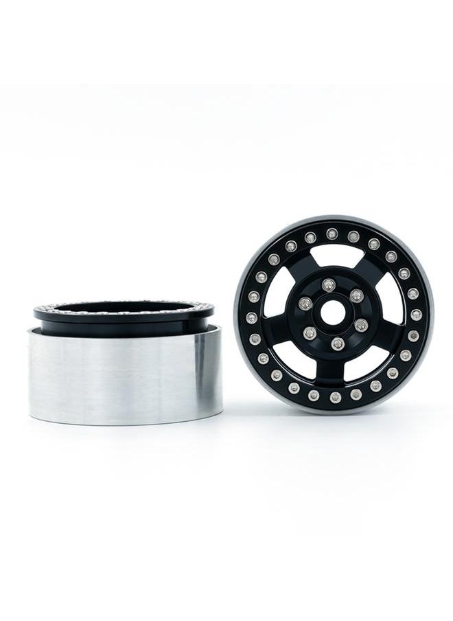 Aluminum Alloy Wheel Rim Beadlock Wheel Rims Hub 4pcs Replacement for 1/10 TRX4 Axial SCX10 90046 SCX10 III AXI03007 AXI03003 RC Car