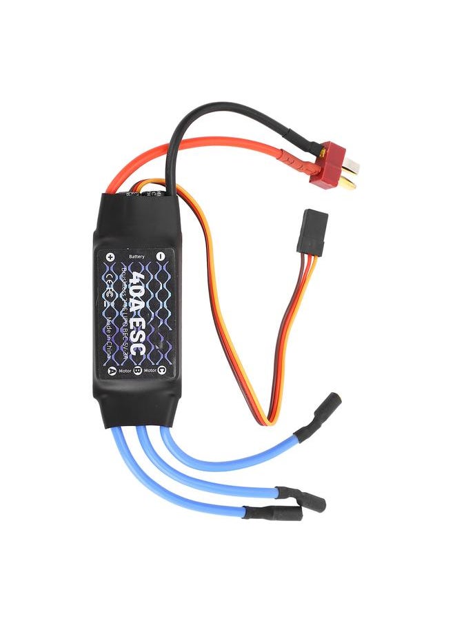 Brushless ESC 40A Black Safety Power On Low Voltage Protection T Plug Male Brushless ESC for RC Fixed Wing Aircraft