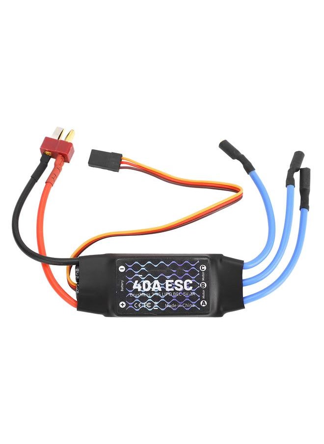 Brushless ESC 40A Black Safety Power On Low Voltage Protection T Plug Male Brushless ESC for RC Fixed Wing Aircraft