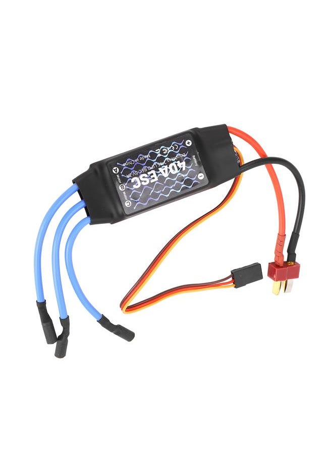 Brushless ESC 40A Black Safety Power On Low Voltage Protection T Plug Male Brushless ESC for RC Fixed Wing Aircraft
