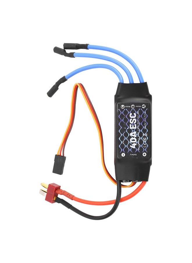 Brushless ESC 40A Black Safety Power On Low Voltage Protection T Plug Male Brushless ESC for RC Fixed Wing Aircraft