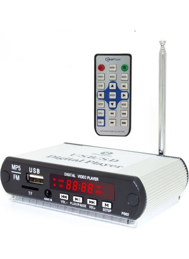 Mp5 USB SD Mmc Bluetooth Supported Remote Control Car Tape Converter 5-12 Volt Board with Case