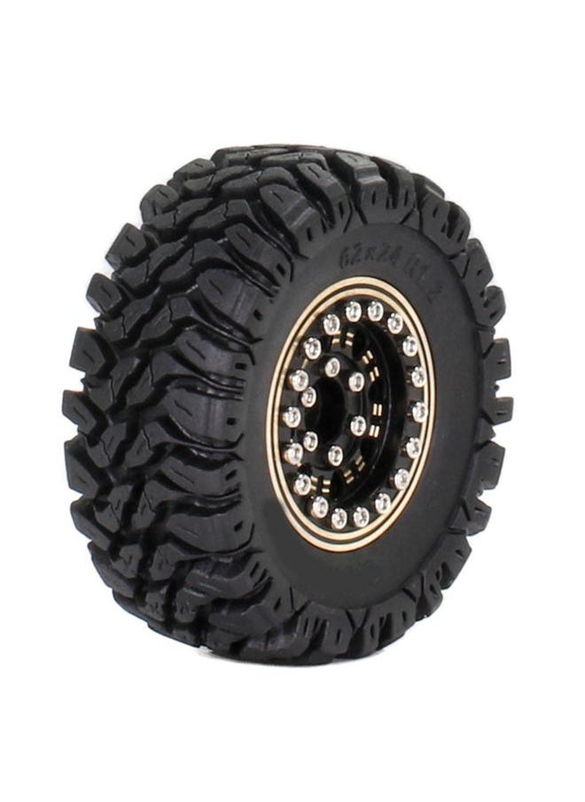 4PCS Remote Control Car Tire 1.2 Inch Brass Hub Rubber RC Car Tire Replacement for Traxxas 1/18