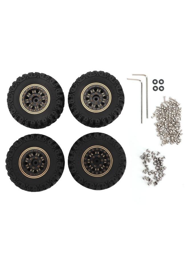 4PCS Remote Control Car Tire 1.2 Inch Brass Hub Rubber RC Car Tire Replacement for Traxxas 1/18