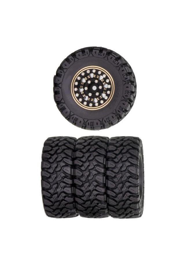 4PCS Remote Control Car Tire 1.2 Inch Brass Hub Rubber RC Car Tire Replacement for Traxxas 1/18