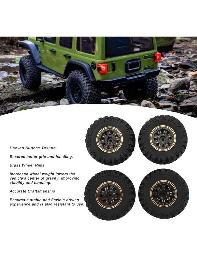 4PCS Remote Control Car Tire 1.2 Inch Brass Hub Rubber RC Car Tire Replacement for Traxxas 1/18