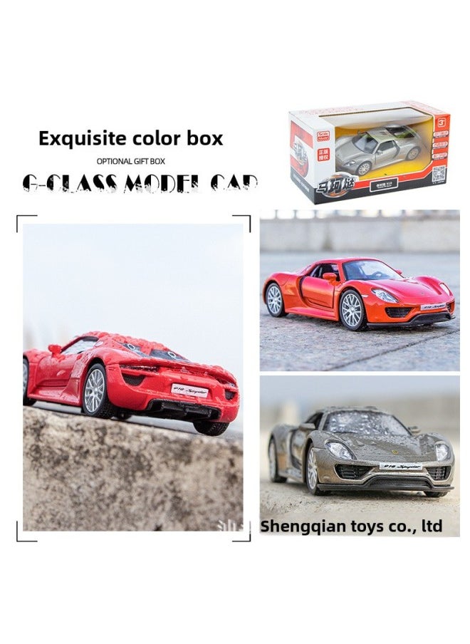 1:36 Pa Lamela Model Cayenne Car Model Simulation Masha Super Run Boy Gift Alloy Car Toy Car-Color:Blue Nissan GTR