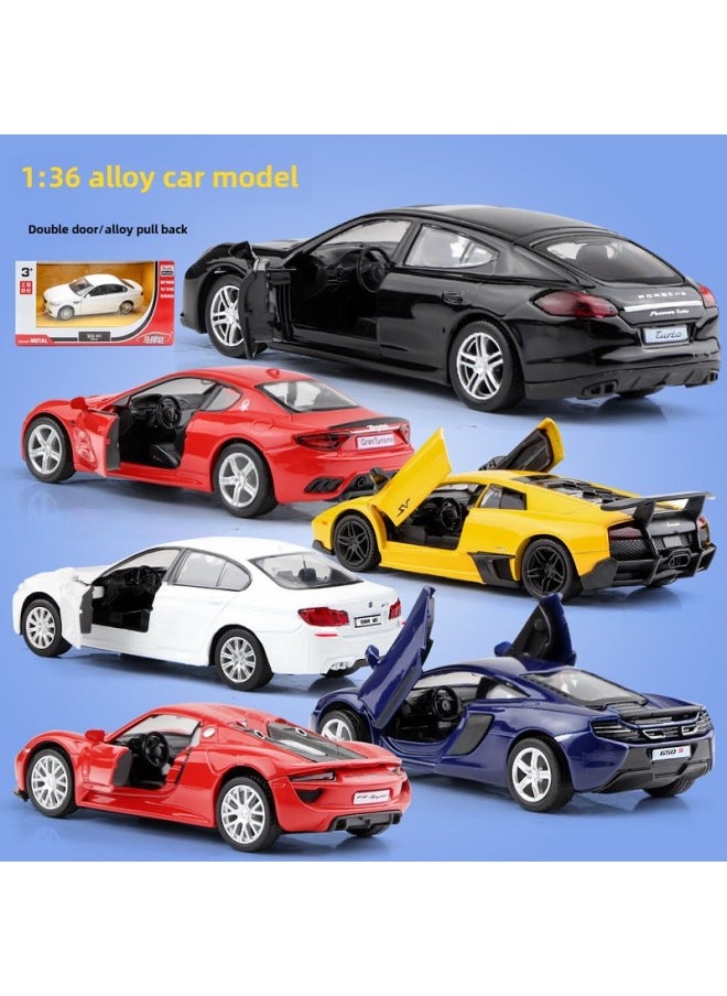 1:36 Pa Lamela Model Cayenne Car Model Simulation Masha Super Run Boy Gift Alloy Car Toy Car-Color:Blue Maserati GT