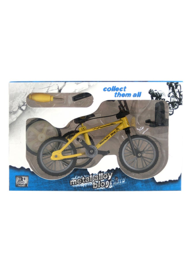 Supply Mini Alloy Finger Bicycle Toy Mountain Bike Bicycle Model Finger Skateboard Scooter-Color:3# Yellow (color Box)