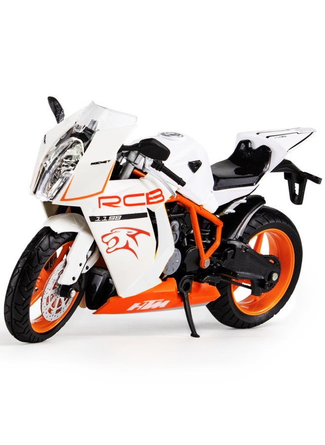 Simulation Alloy Motorcycle Model Locomotive Toy Car Desktop Baking Cake Ornaments Hobby Collection Gift-Color:814 Orange Medium Particle Building Block Display Box 11*7*9.5CM1:14 Sliding Locomotive Ornaments 115g