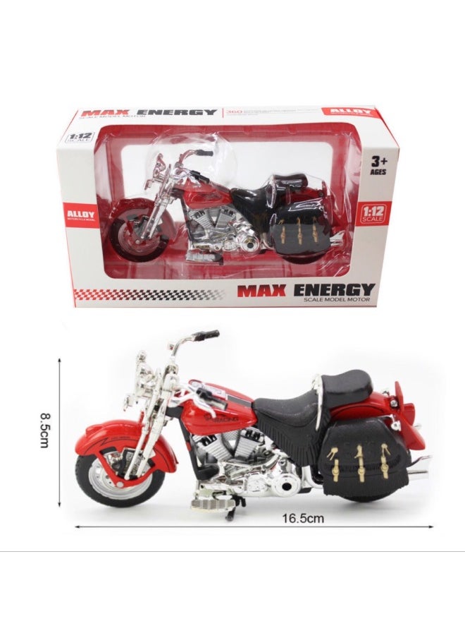 Simulation Alloy Motorcycle Model Locomotive Toy Car Desktop Baking Cake Ornaments Hobby Collection Gift-Color:Medium H7788-8 Red 1:14 Alloy Motorcycle Model Window Box