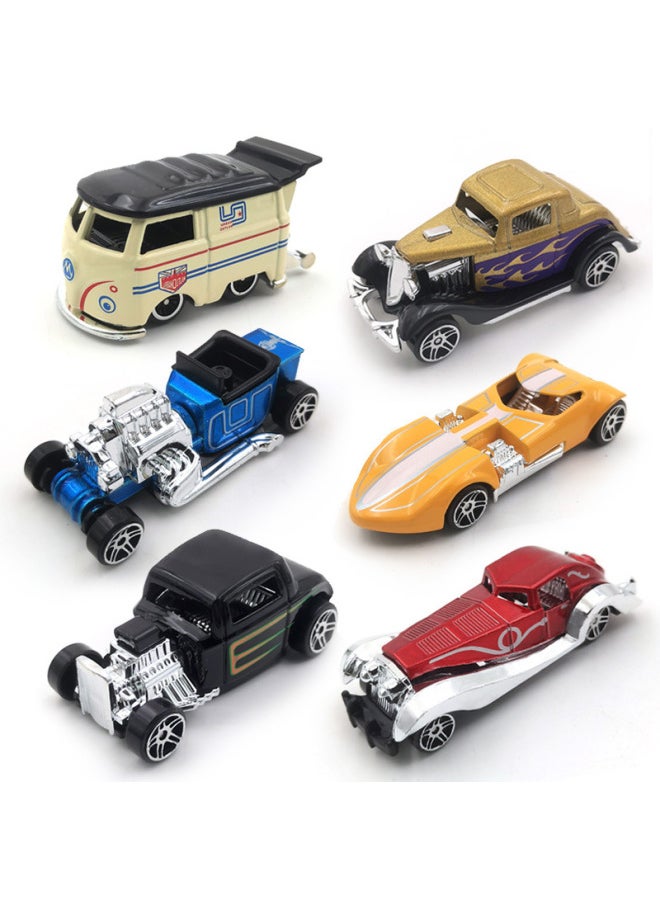 Fire Wheel Small Sports Car Alloy Car Model Simulation Racing Car Children's Toys 1:64 Classic Classic Classic Car Batch-Color:Single OPP Bag For Locomotive