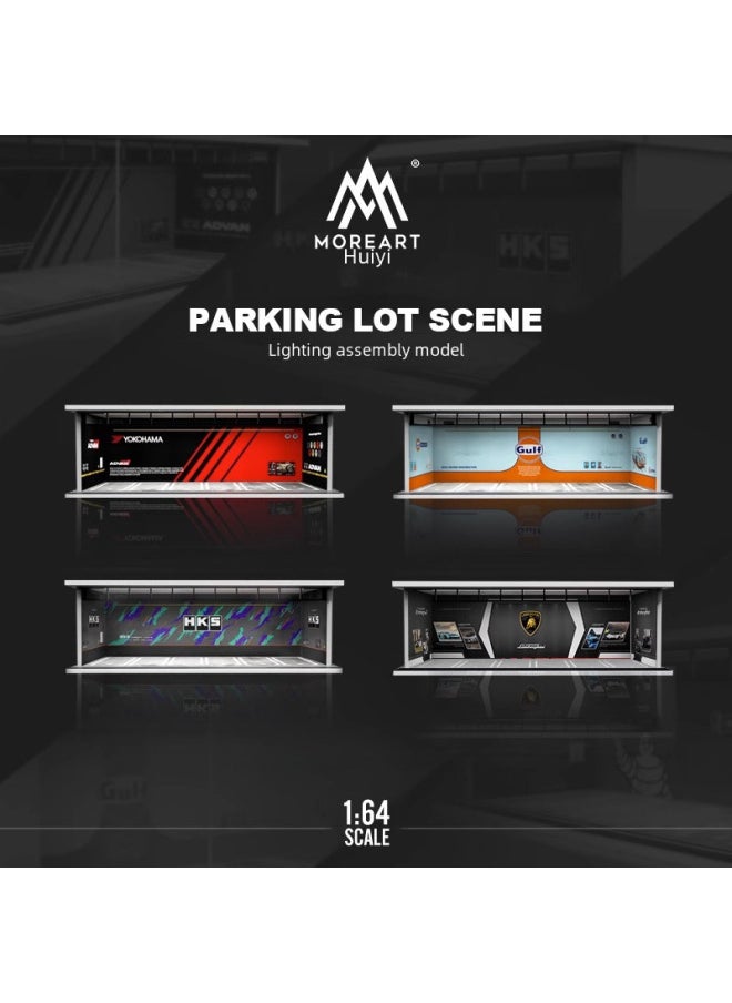 164 Scale Underground Parking Garage Car Modification Rv Position Vehicle Model Dustproof Box Led Light Assembly-Color:Maintenance Workshop Lighting Assembly Scene