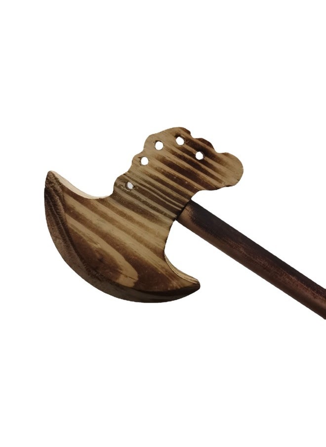 Wooden Carbonized Small God Axe Wooden Axe Open Mountain Axe Five-hole Axe Sword Toy Scenic Hot Crafts Wholesale-Color:All-Wood Five-hole Axe
