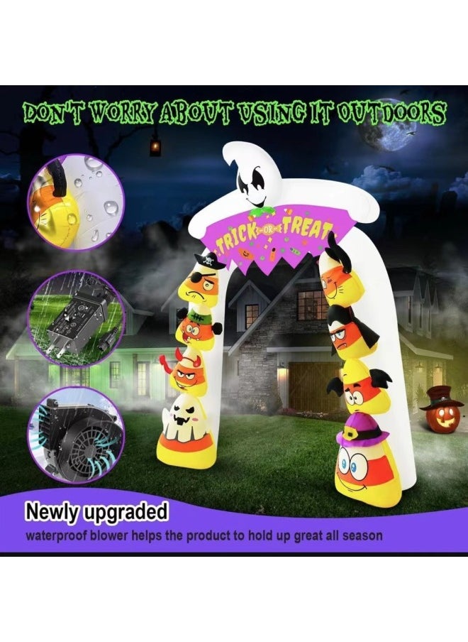 Cross Border Hot Sale Halloween Inflatable Arch Ghost Pirate Spider Cat Witch Luminous Air Model Outdoor Courtyard Decoration-Color:Product Pictures