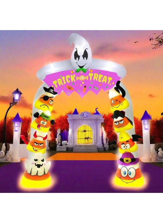 Cross Border Hot Sale Halloween Inflatable Arch Ghost Pirate Spider Cat Witch Luminous Air Model Outdoor Courtyard Decoration-Color:Product Pictures